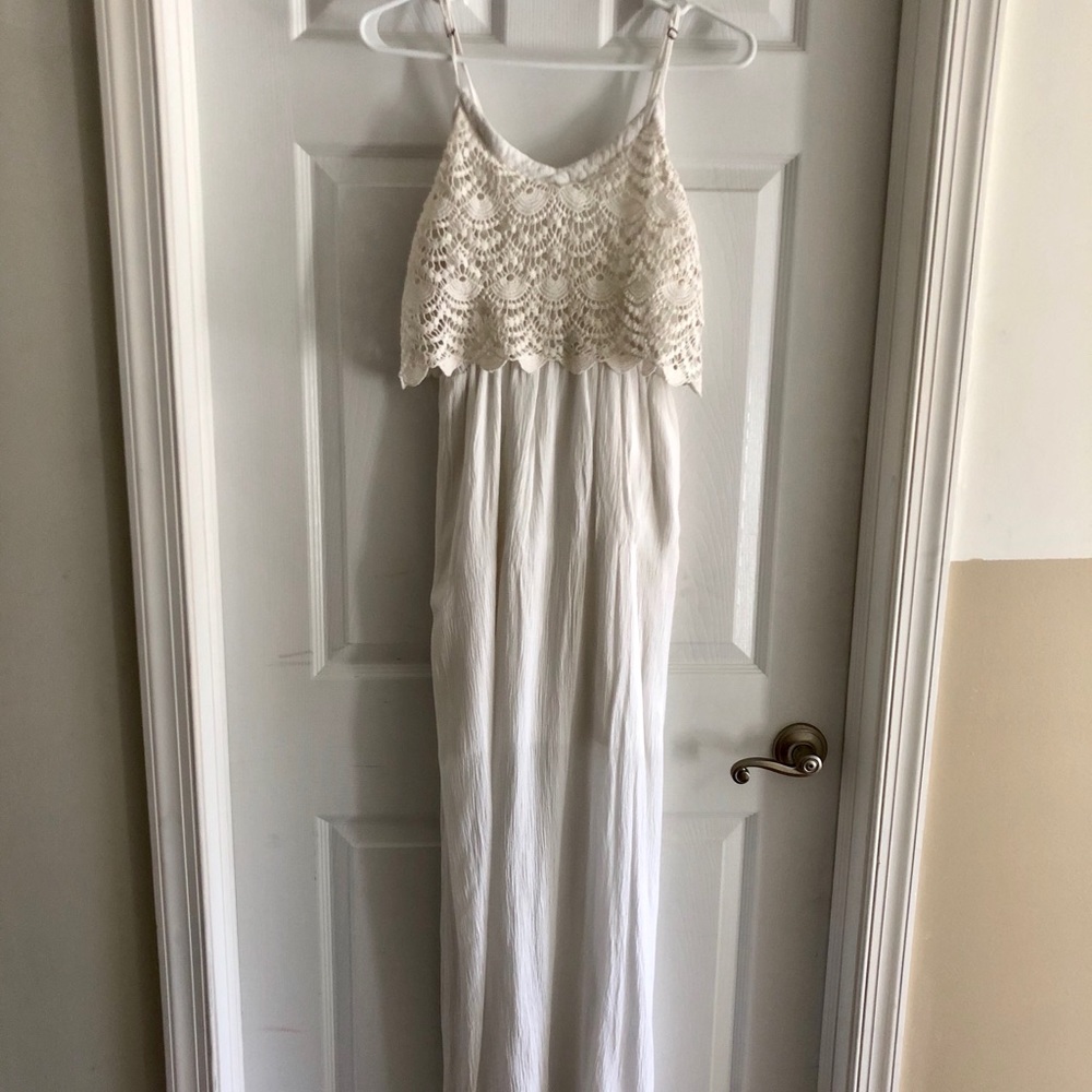 White Crochet Maxi Dress